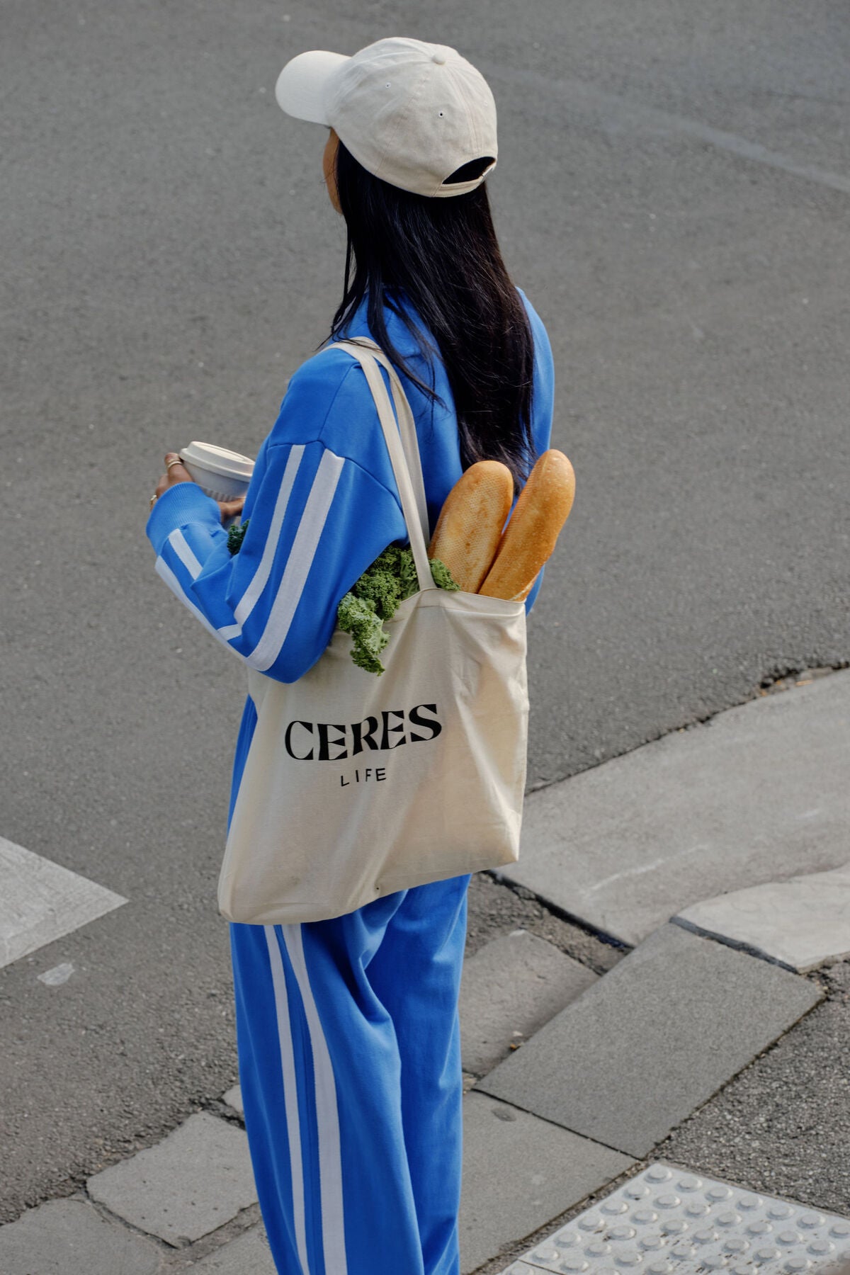 Ceres Sasha Sporty Slouchy Crew - marine blue side strioe