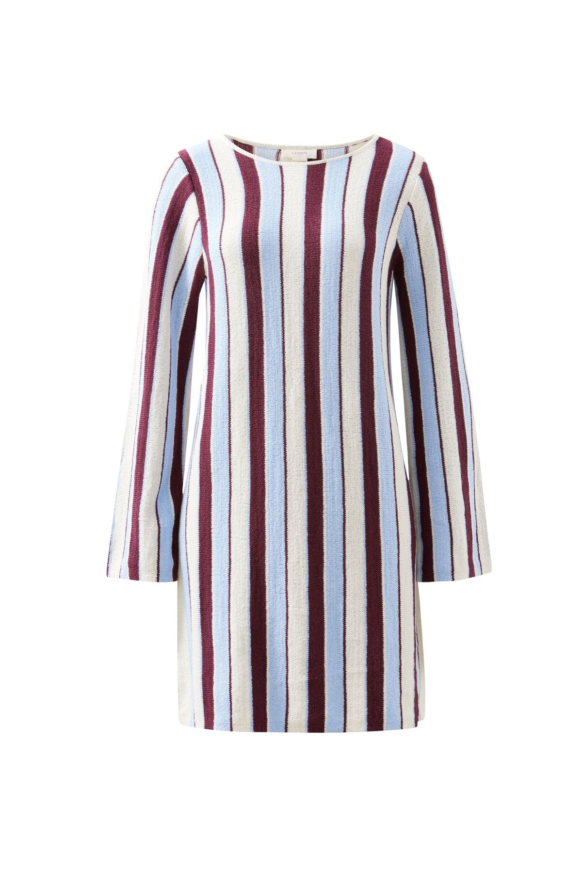 Ceres Chloe Stripe Mini dress - blue wine stripe