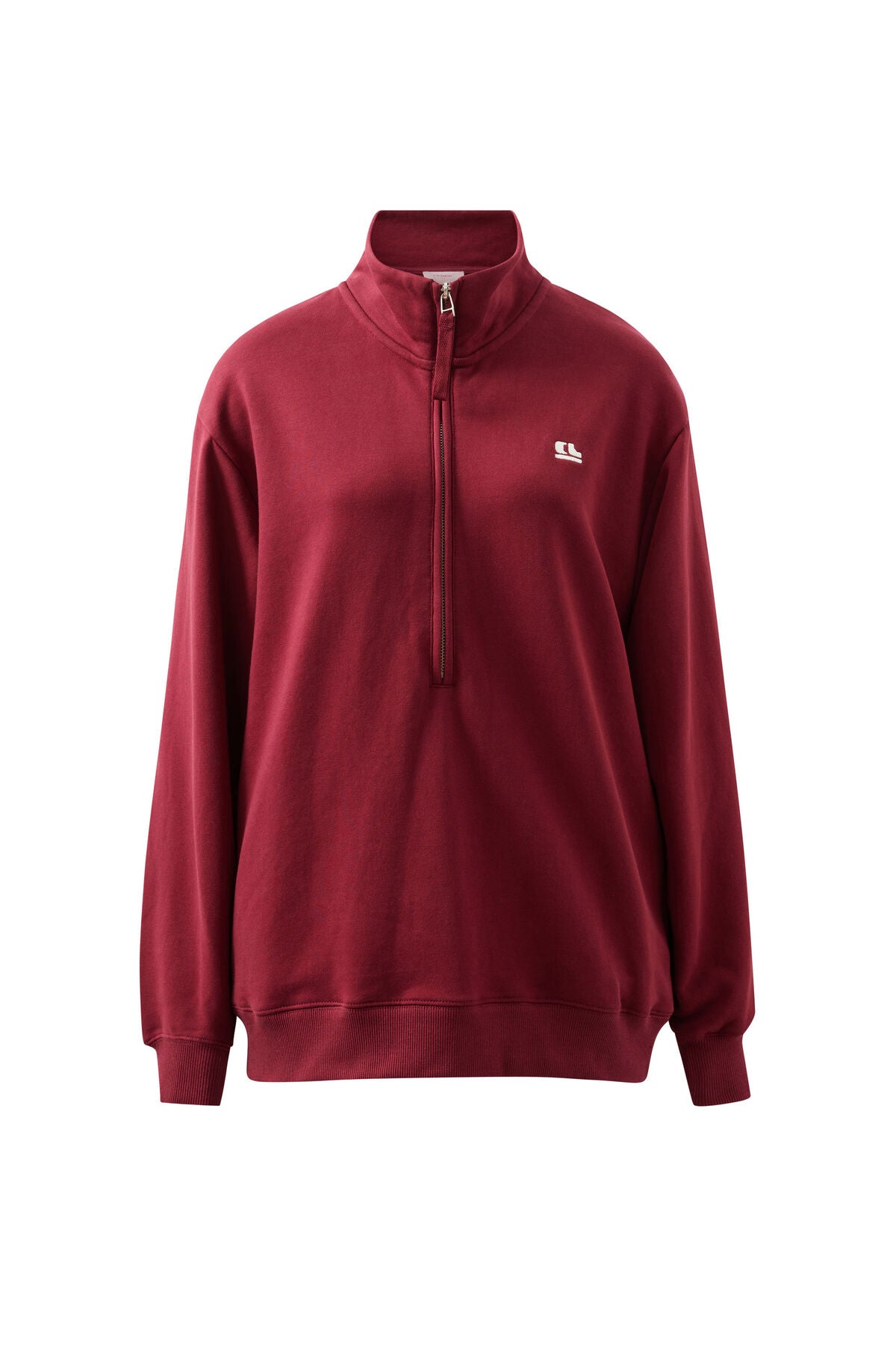 Ceres Lonny Oversized Zip Sweat - burgundy