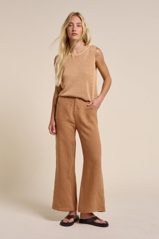 Little Lies Jude Linen Pants - rust
