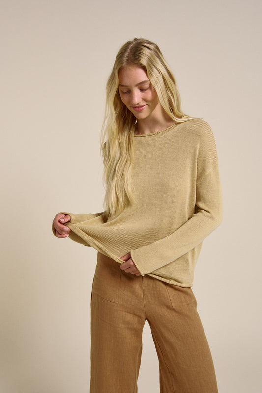 Litttle Lies Spring Knit - pale mustard