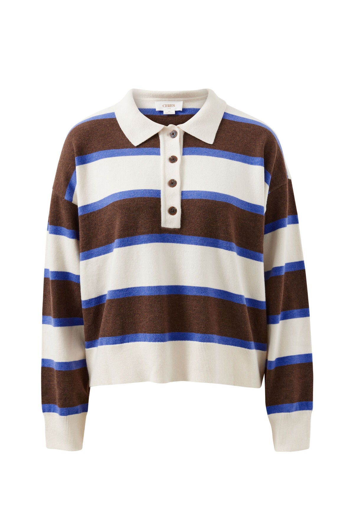 Ceres Jessa Rugby Knit - chocolate stripe