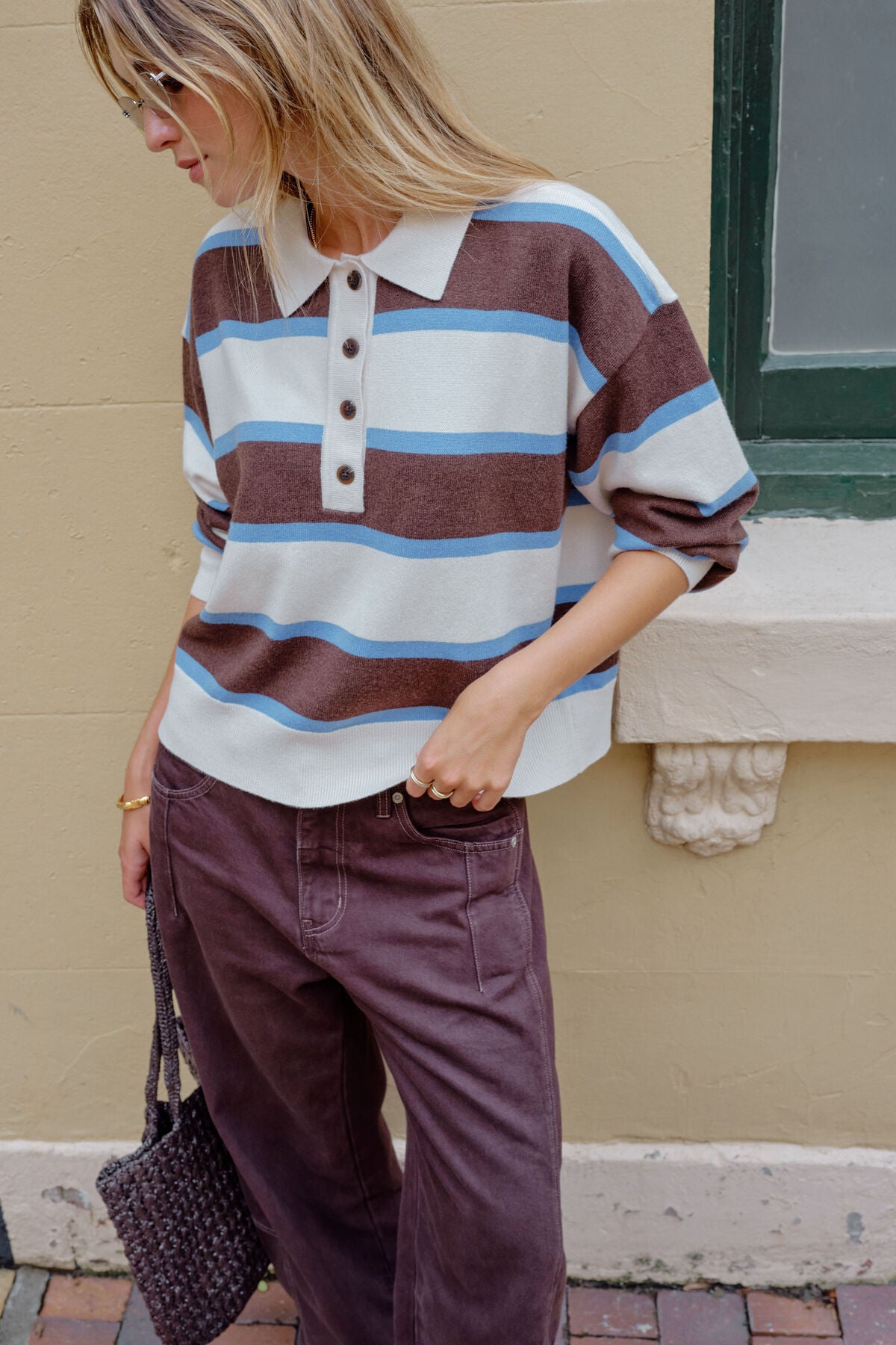 Ceres Jessa Rugby Knit - chocolate stripe