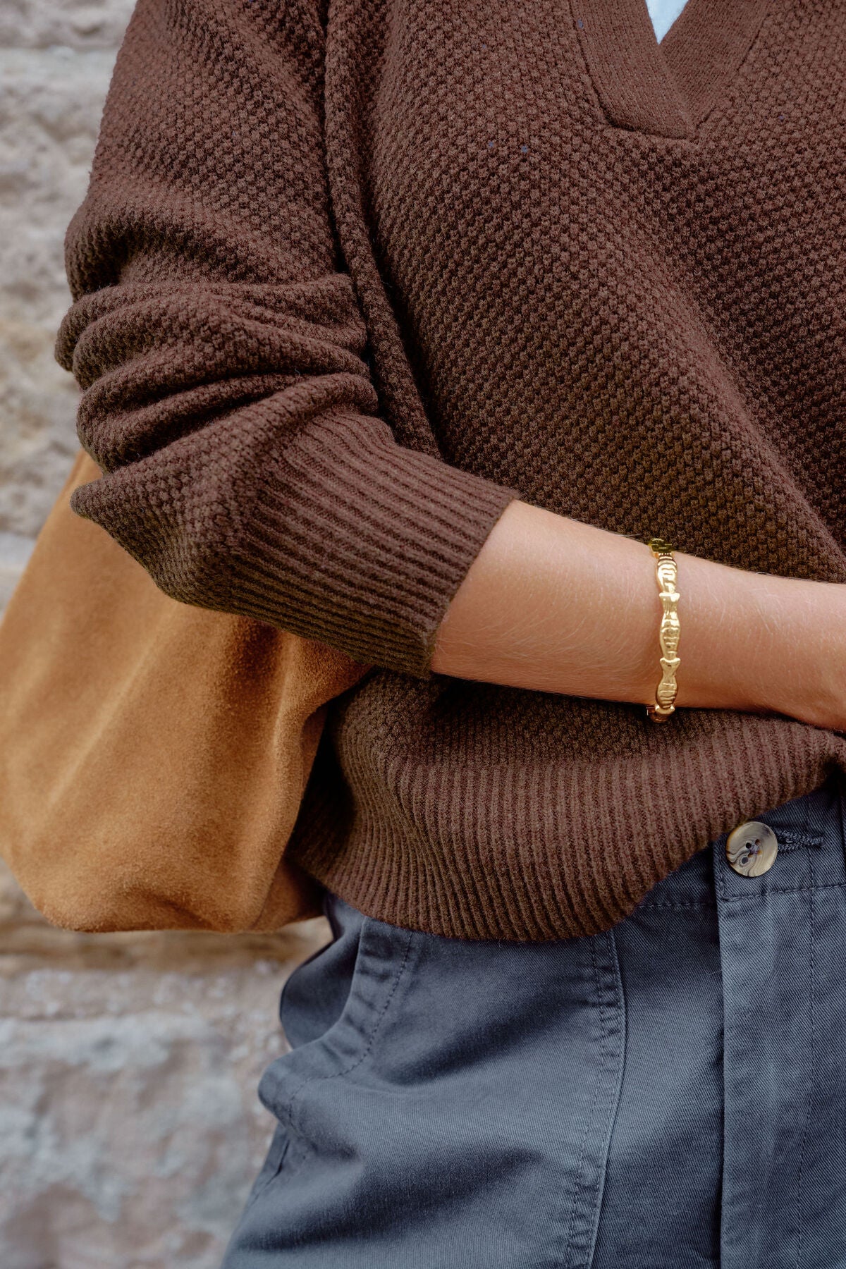 Ceres Kira Collared Knit - chocolate