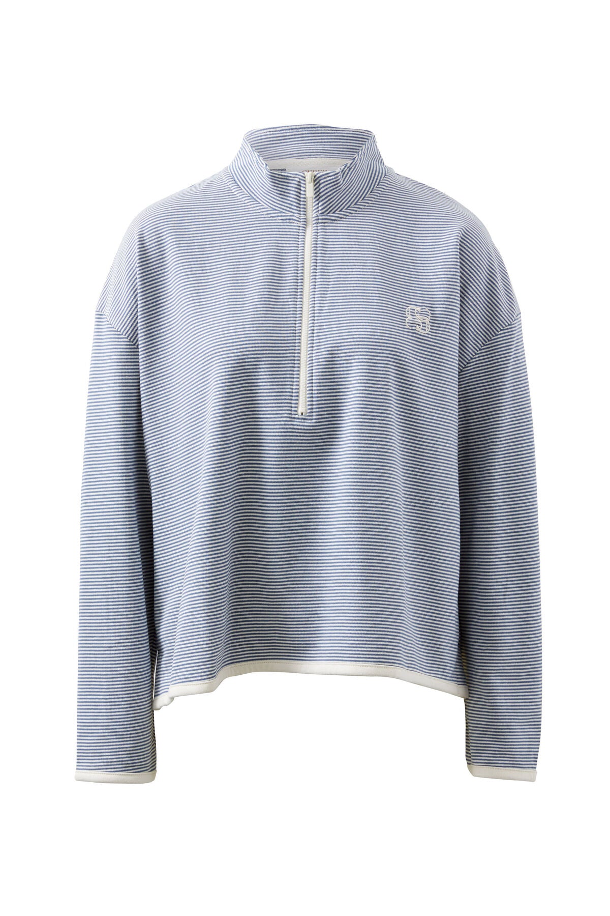 Ceres Life Boxy Zip Sweat - moonlight fine stripe