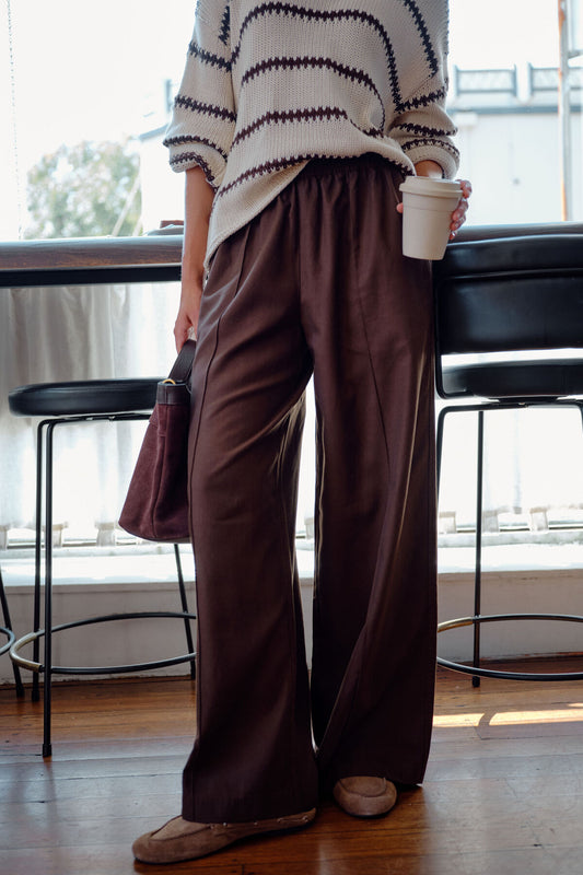 Ceres Izzie Pinstitch Pant - chocolate