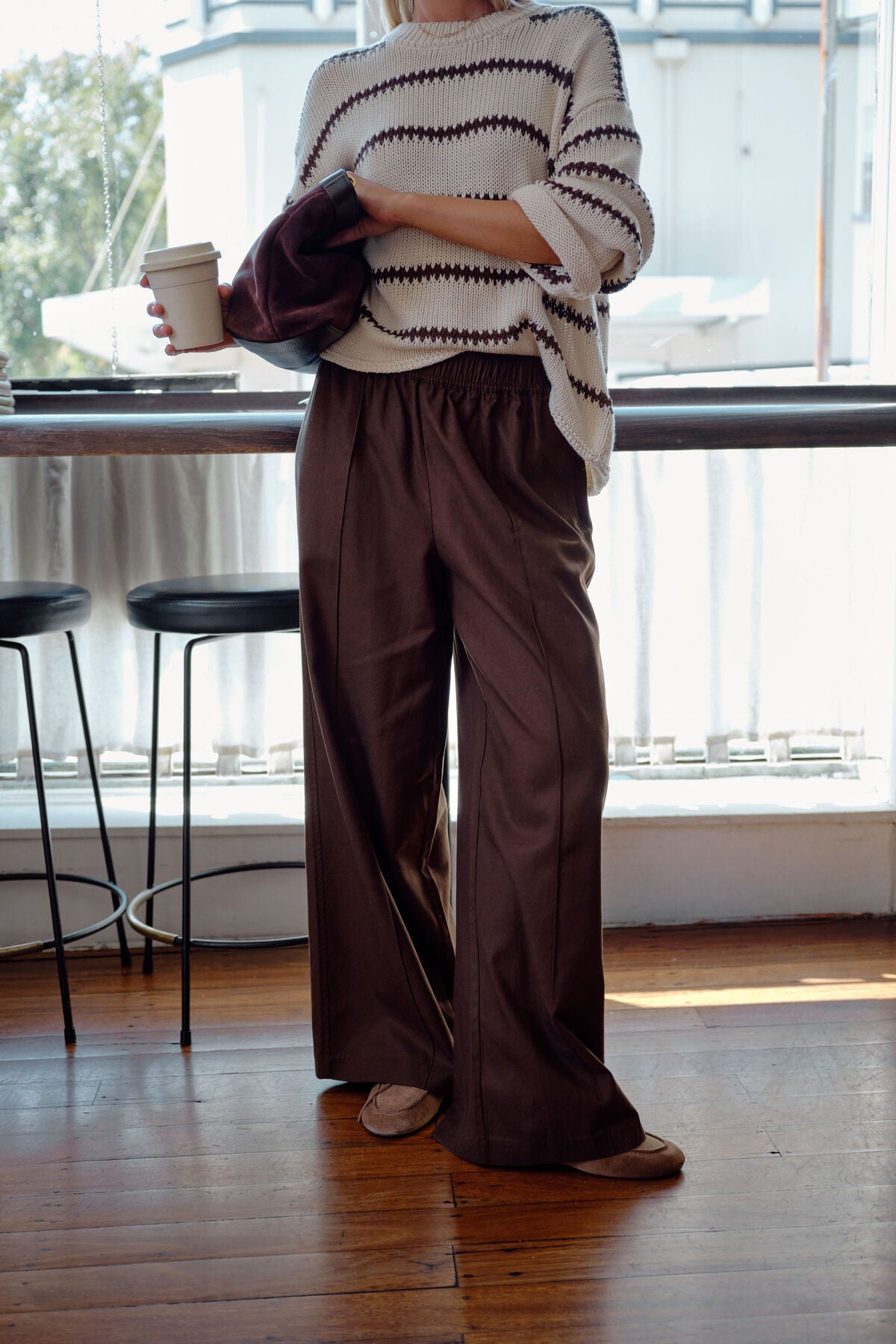 Ceres Izzie Pinstitch Pant - chocolate