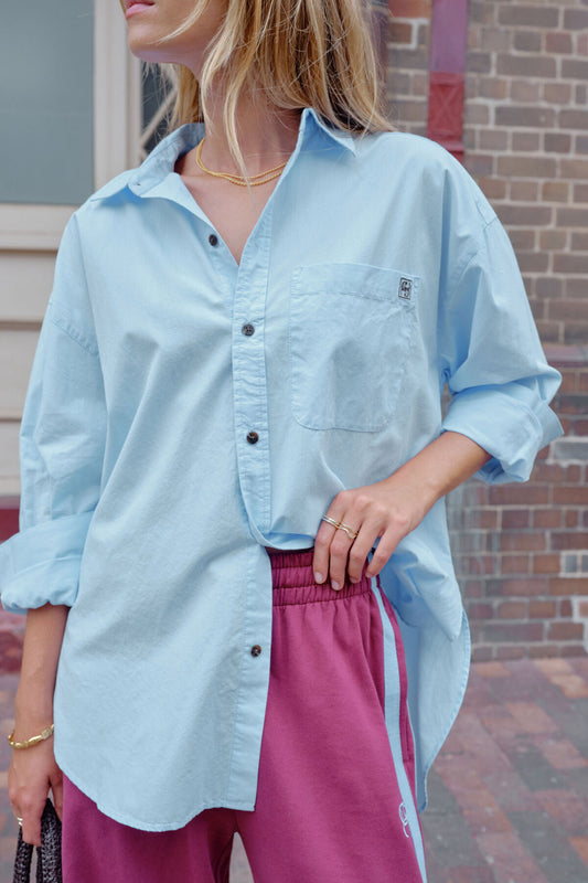 Ceres Peta Oversized Shirt - china blue