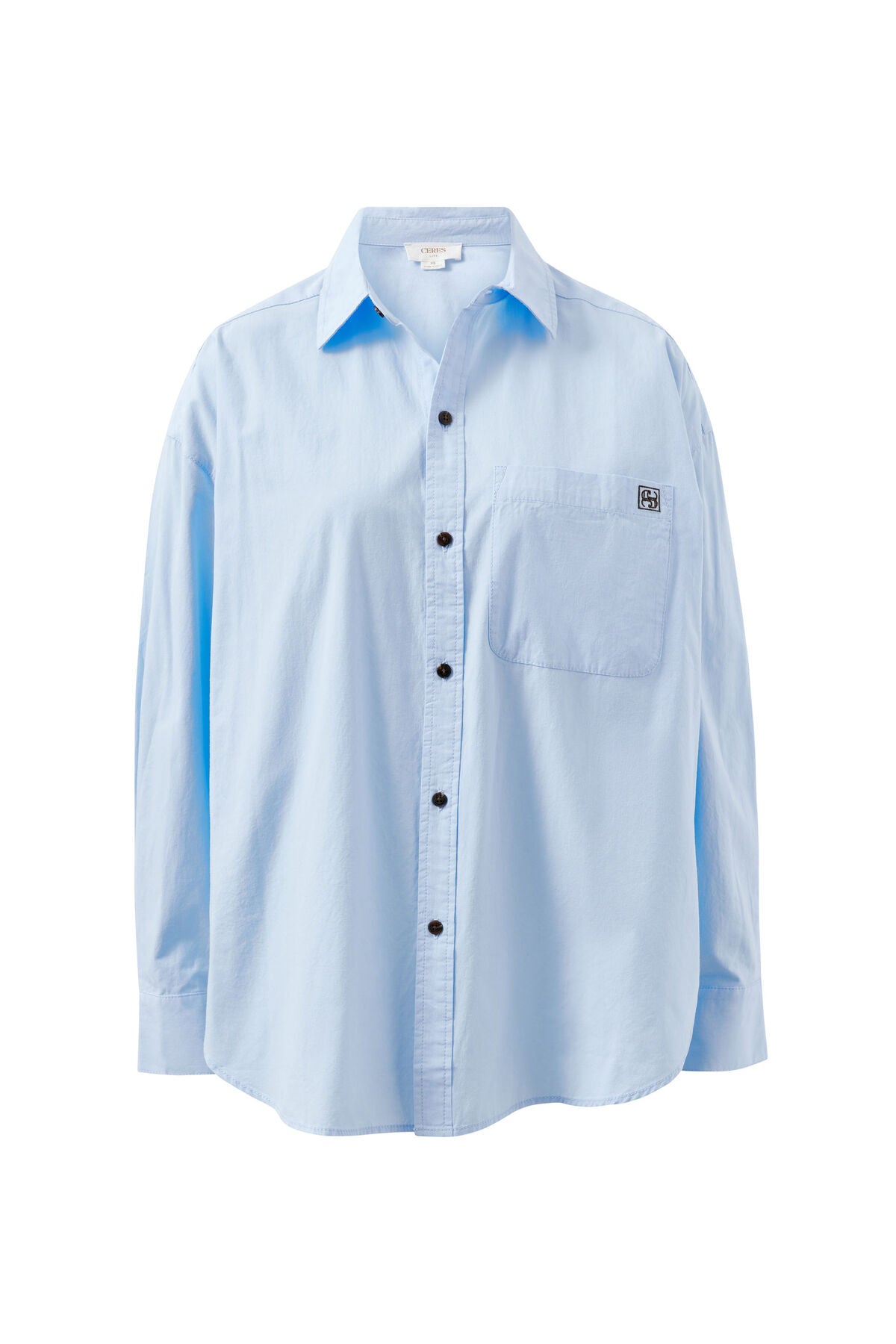 Ceres Peta Oversized Shirt - china blue