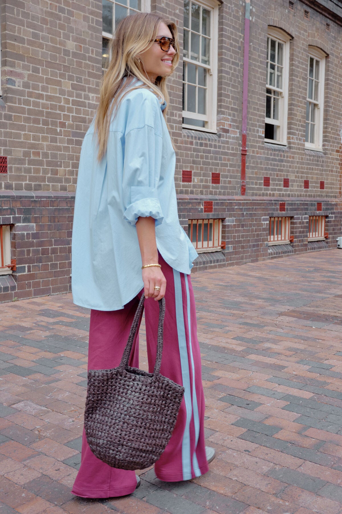 Ceres Peta Oversized Shirt - china blue