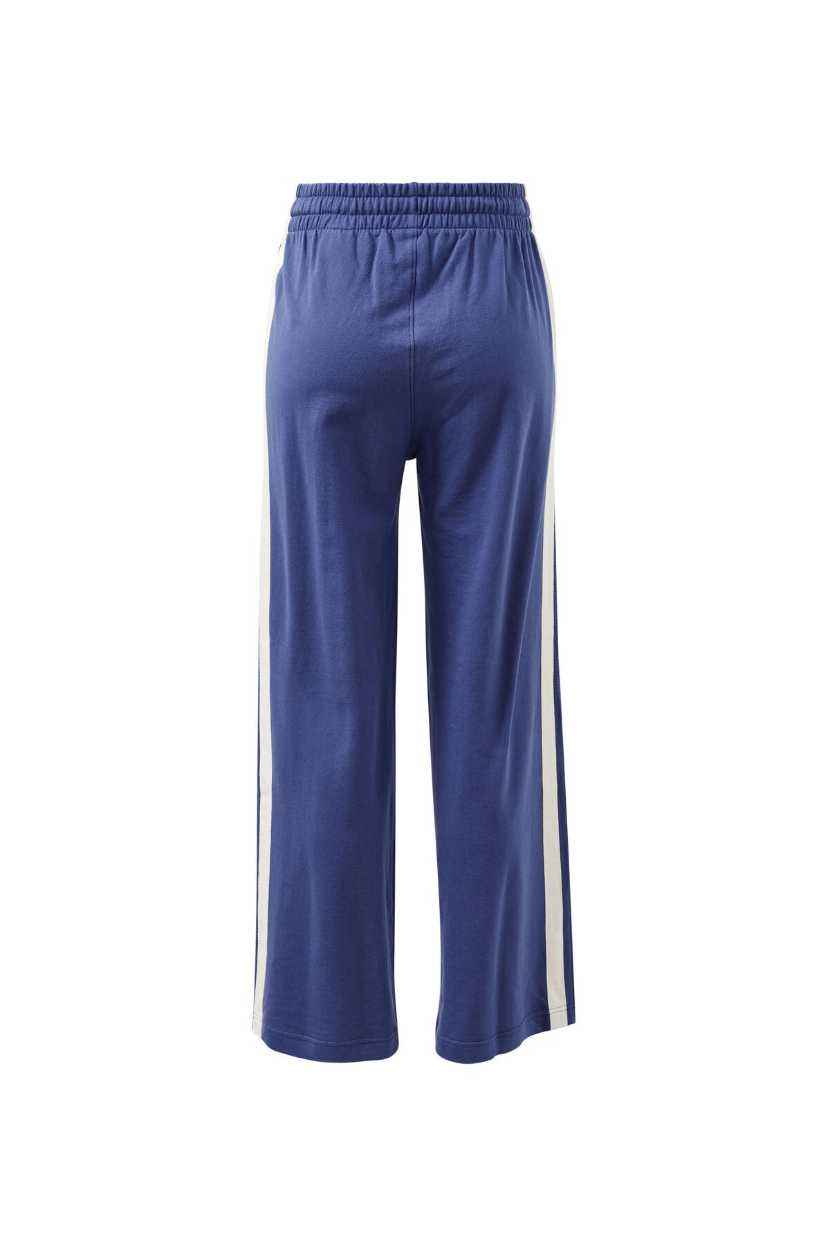 Ceres Gigi Wide Leg Terry Trackpant - washed navy side stripe