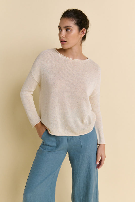 Little Lies Speckle Spring Knit - ivory