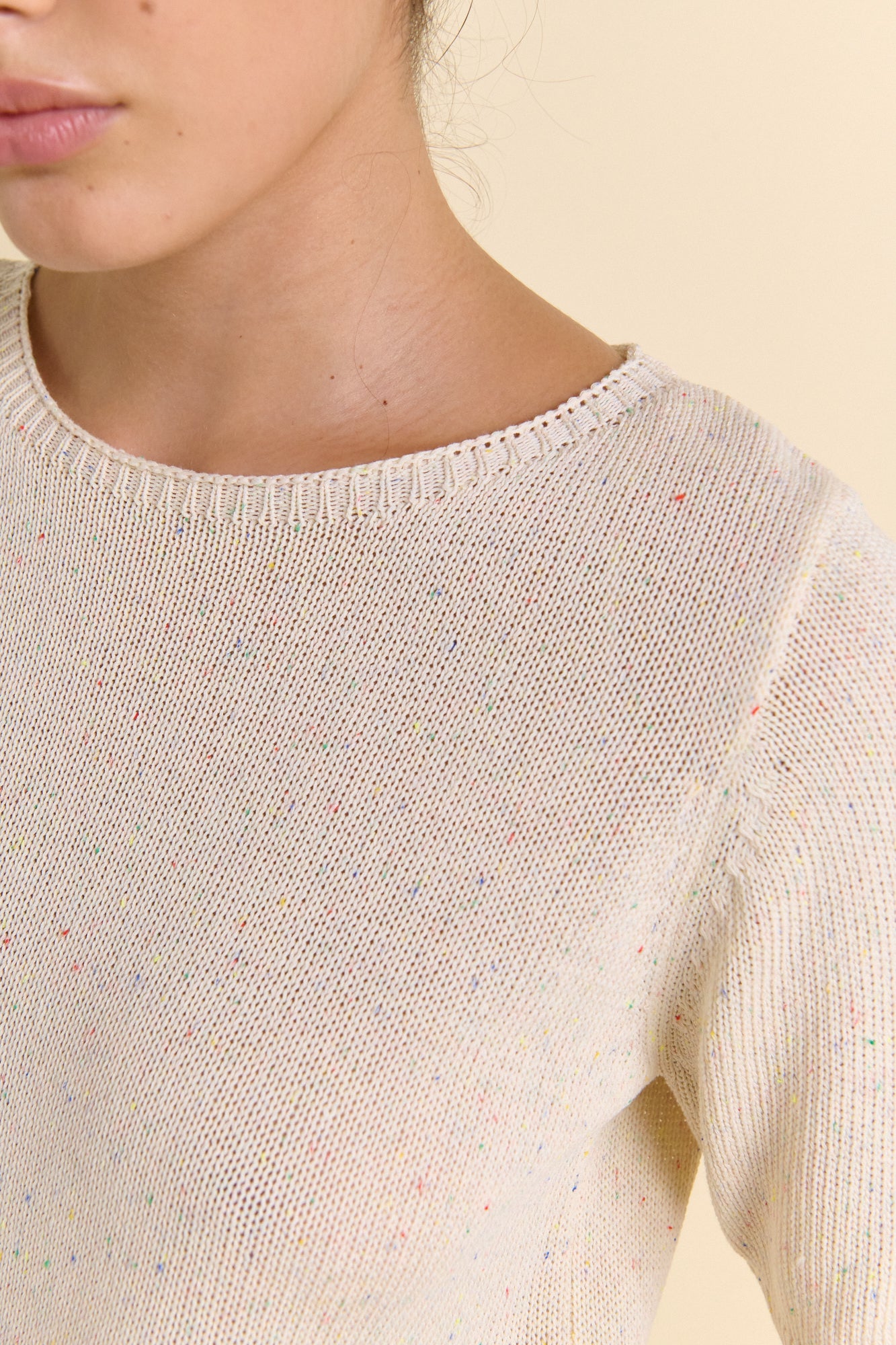 Little Lies Speckle Spring Knit - ivory