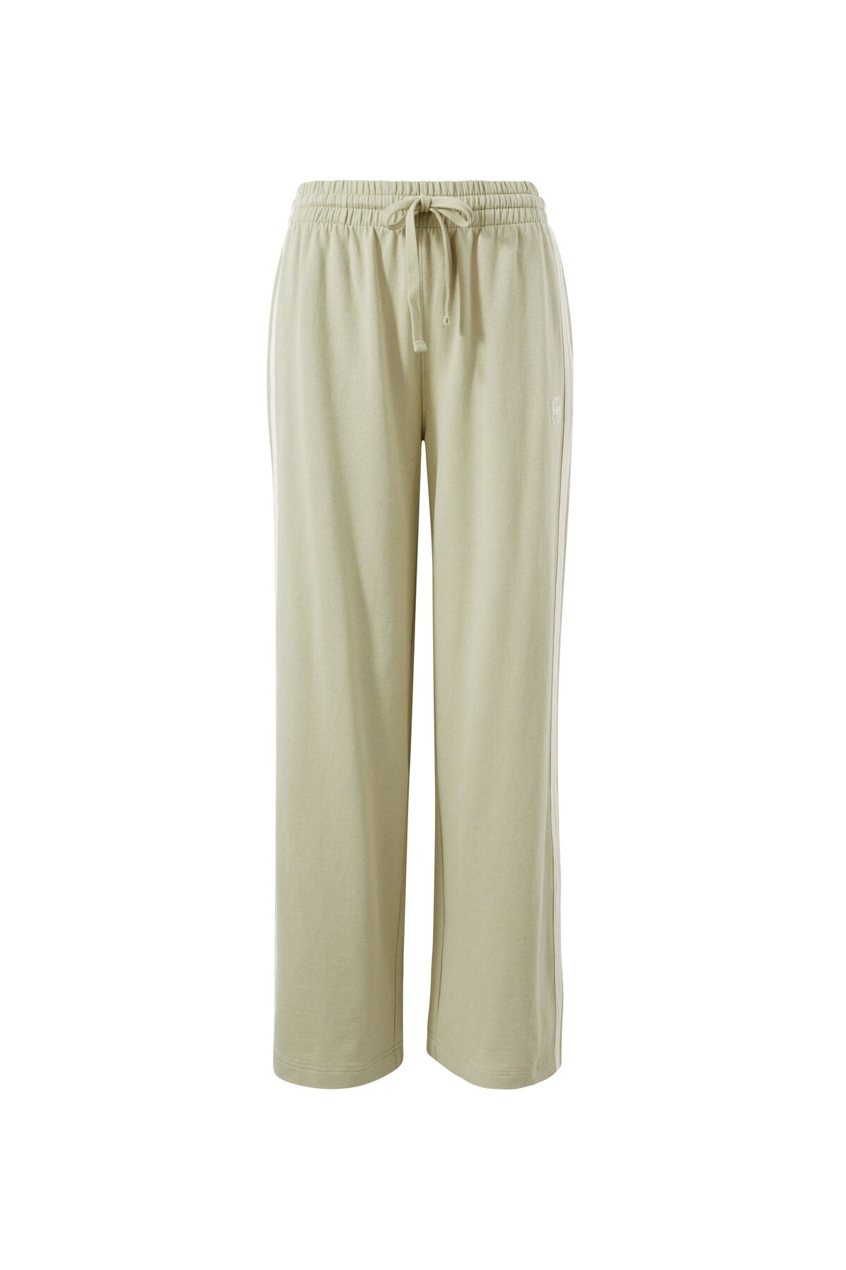 Ceres Life Wide Leg Terry Track Pant - matcha side stripe