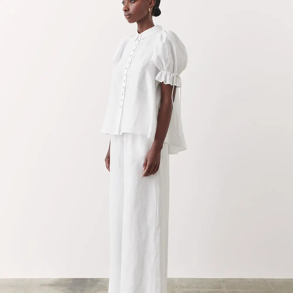 Joslin Studio Sara Linen Organic Cotton Shirt - cream