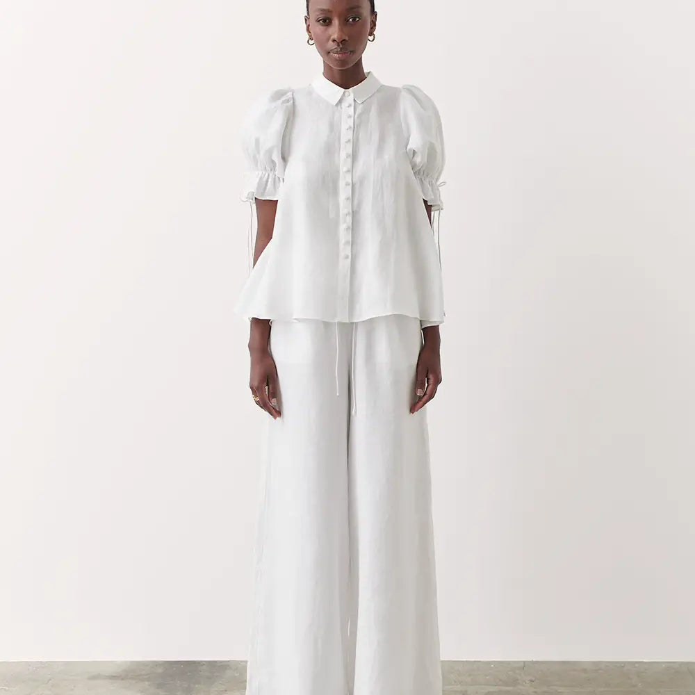 Joslin Studio Sara Linen Organic Cotton Shirt - cream