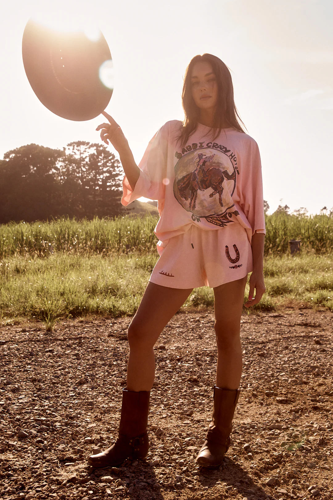 Sabbi The Very Oversized Crazy Horse Tee - pink