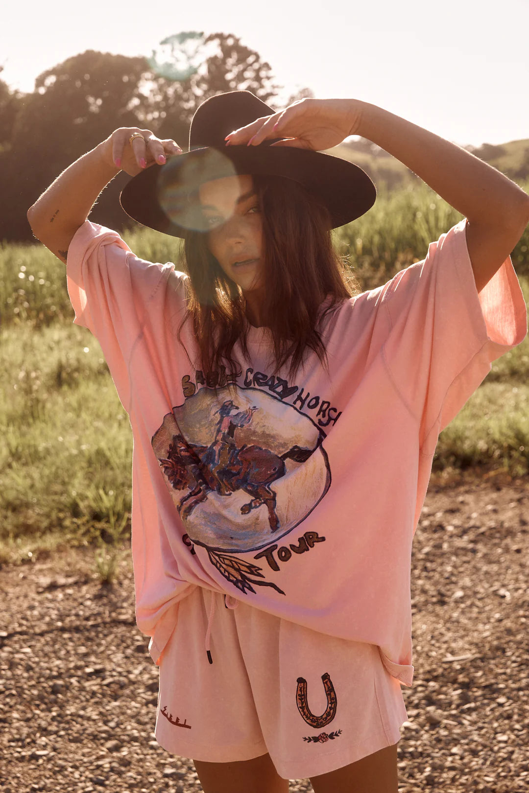 Sabbi The Very Oversized Crazy Horse Tee - pink