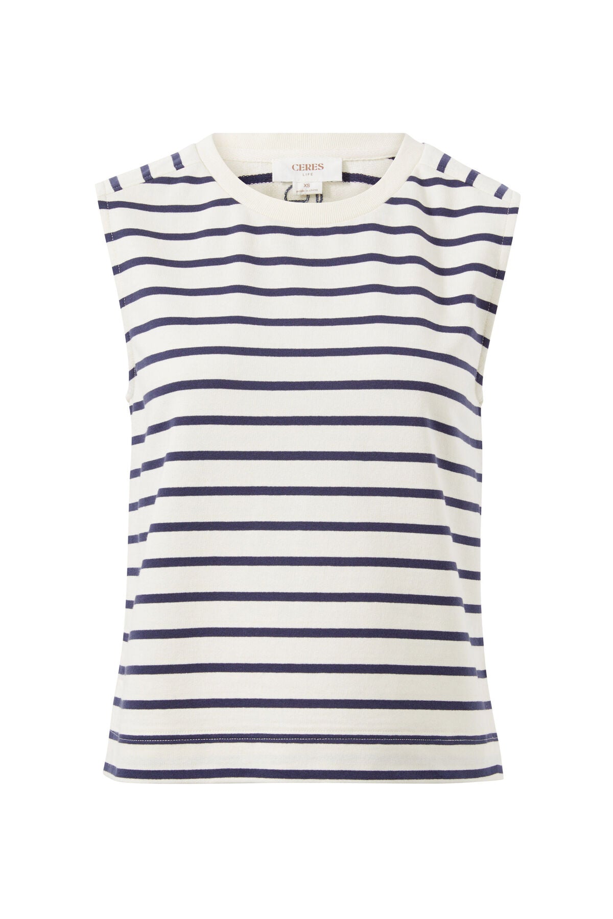 Ceres Life Sporty Terry Top - new navy stripe