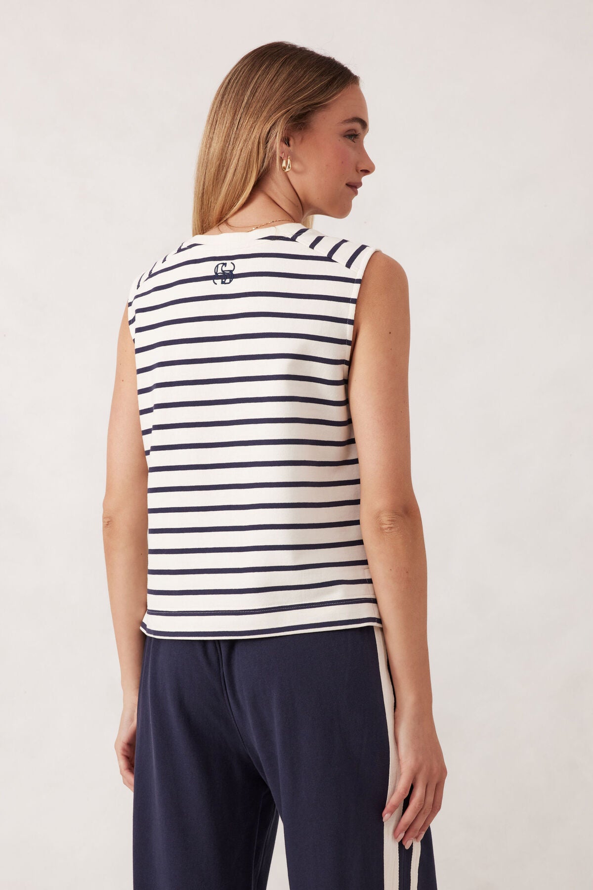 Ceres Life Sporty Terry Top - new navy stripe