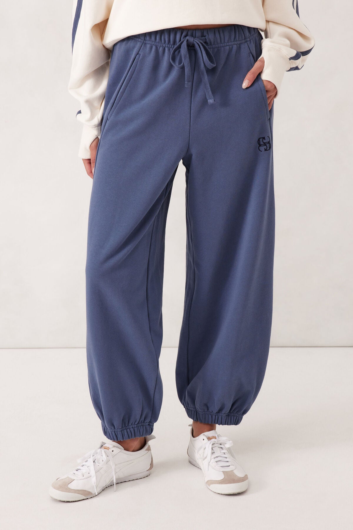 Ceres Life Barrel Leg Track Pants - moonlight