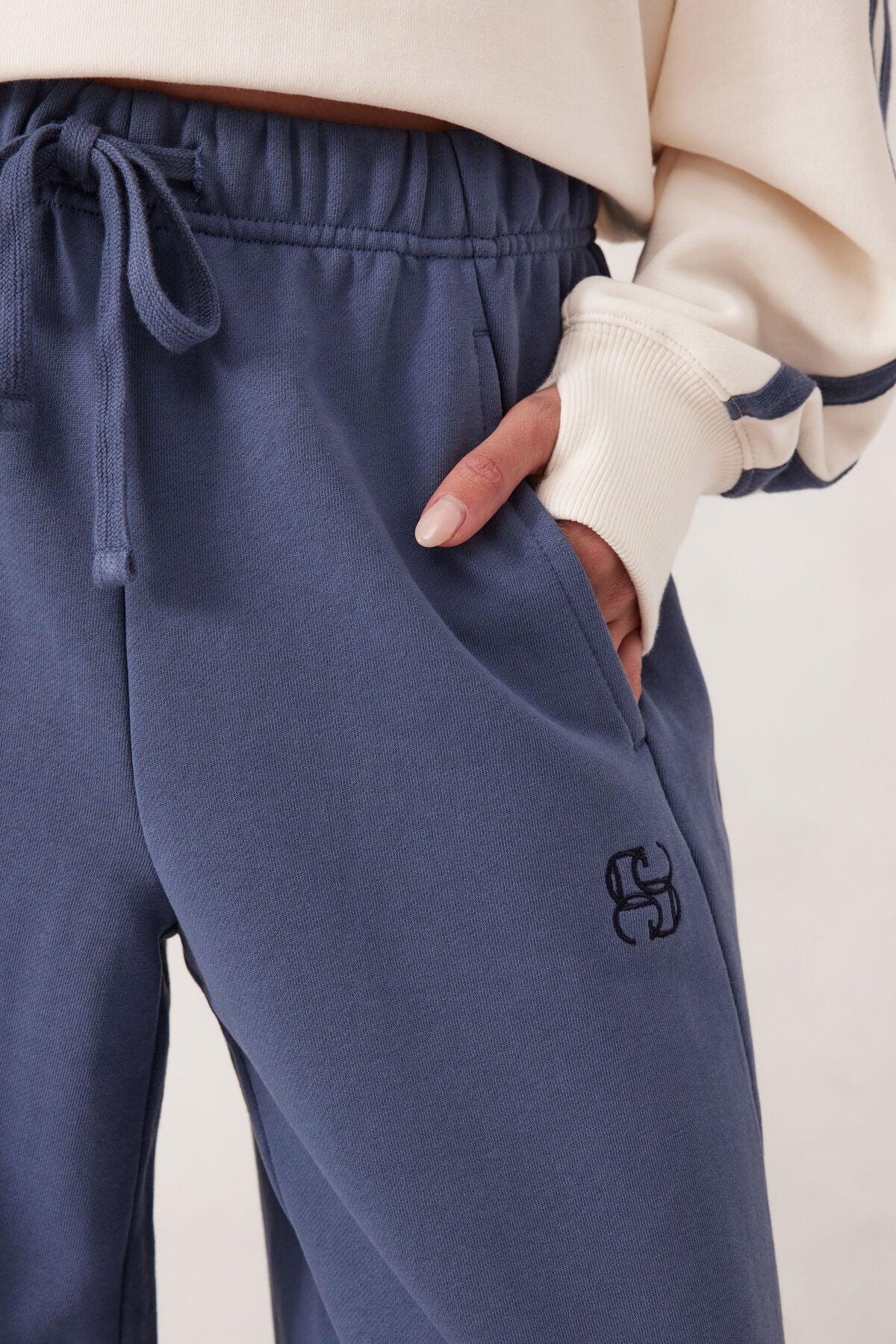 Ceres Life Barrel Leg Track Pants - moonlight