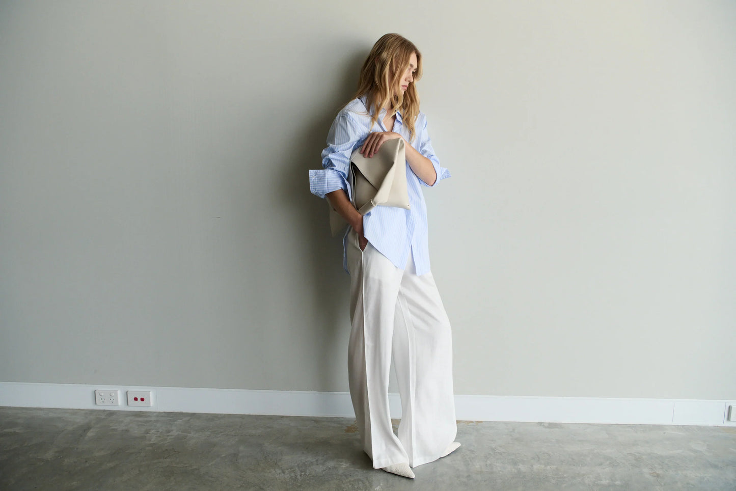 MAÉL Brand Florence Shirt - light blue/white stripe
