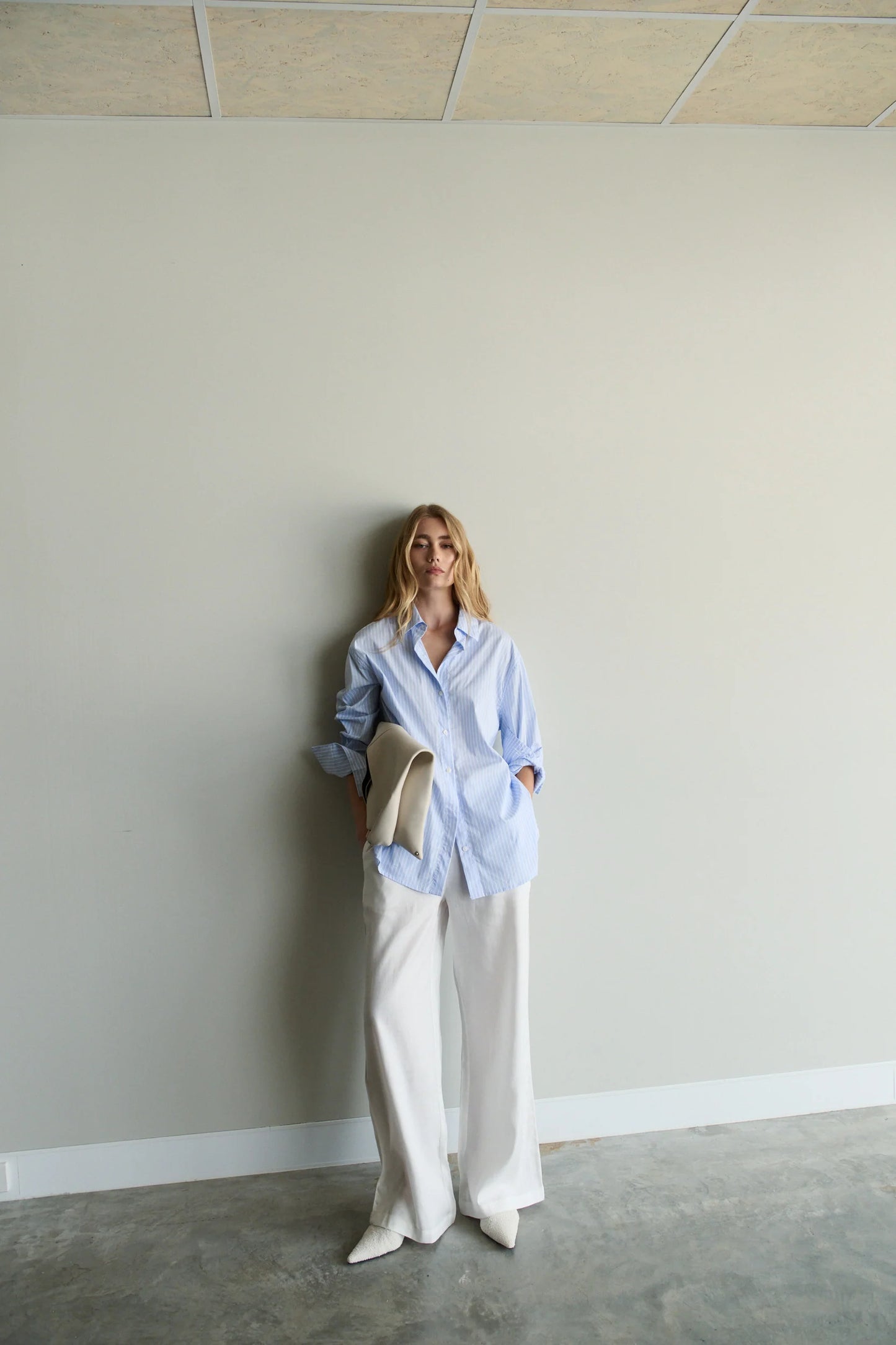 MAÉL Brand Florence Shirt - light blue/white stripe