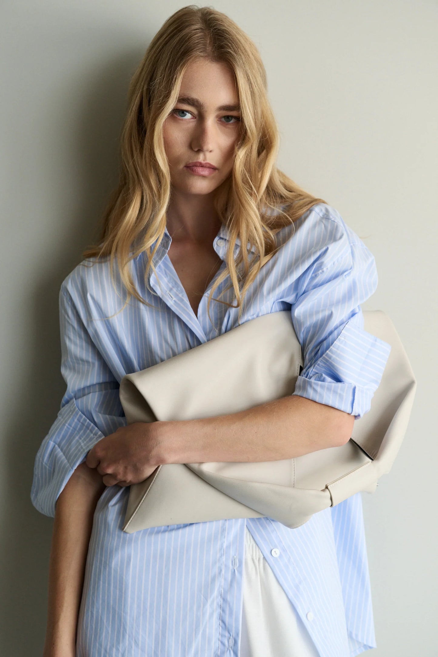 MAÉL Brand Florence Shirt - light blue/white stripe