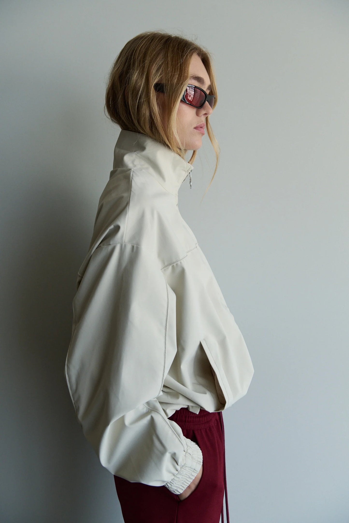 MAÉL Brand Paris Funnel Neck Jacket - beige