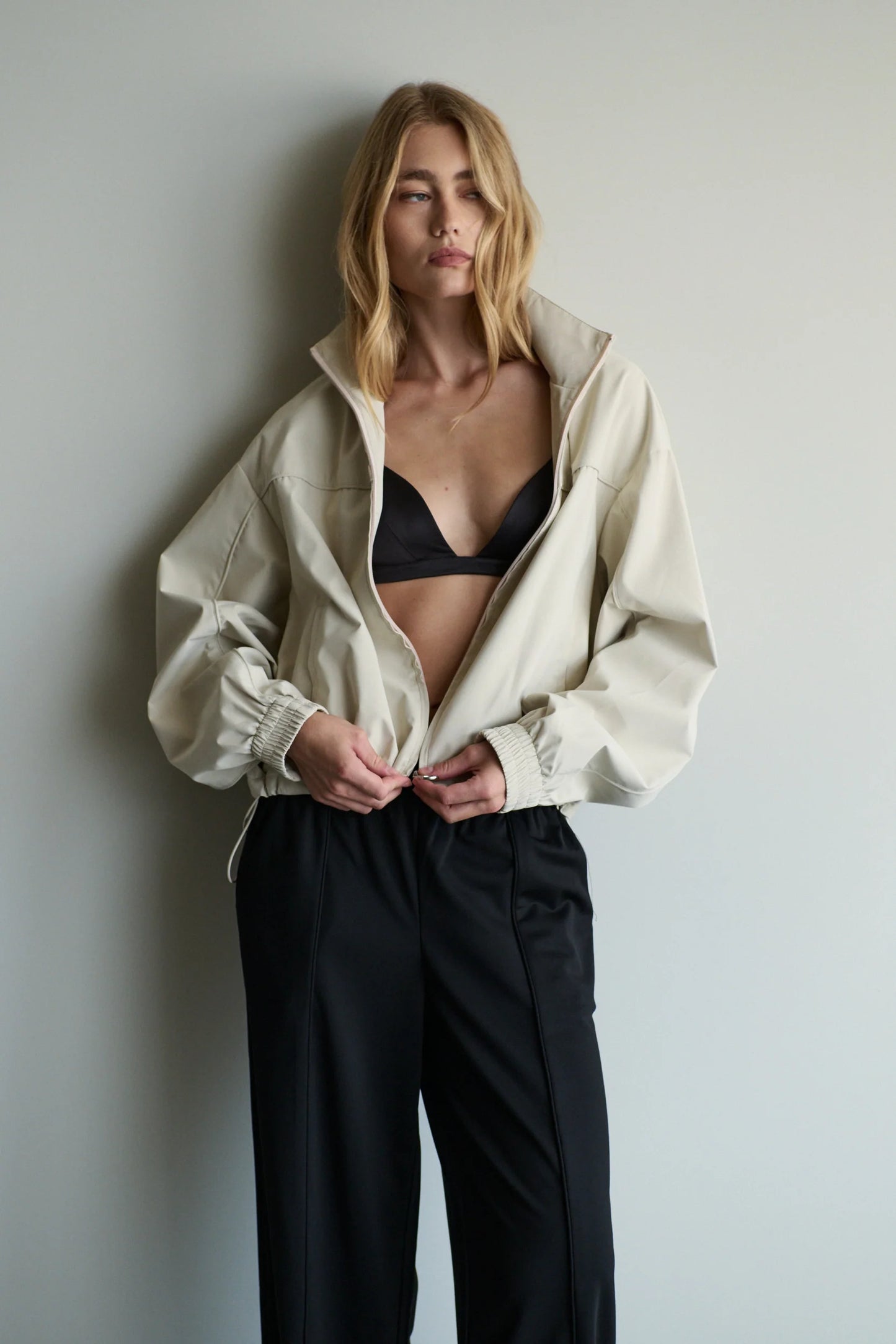 MAÉL Brand Paris Funnel Neck Jacket - beige