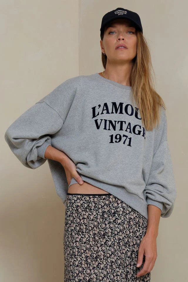 LILYA L’Amour Vintage Sweater - grey marle