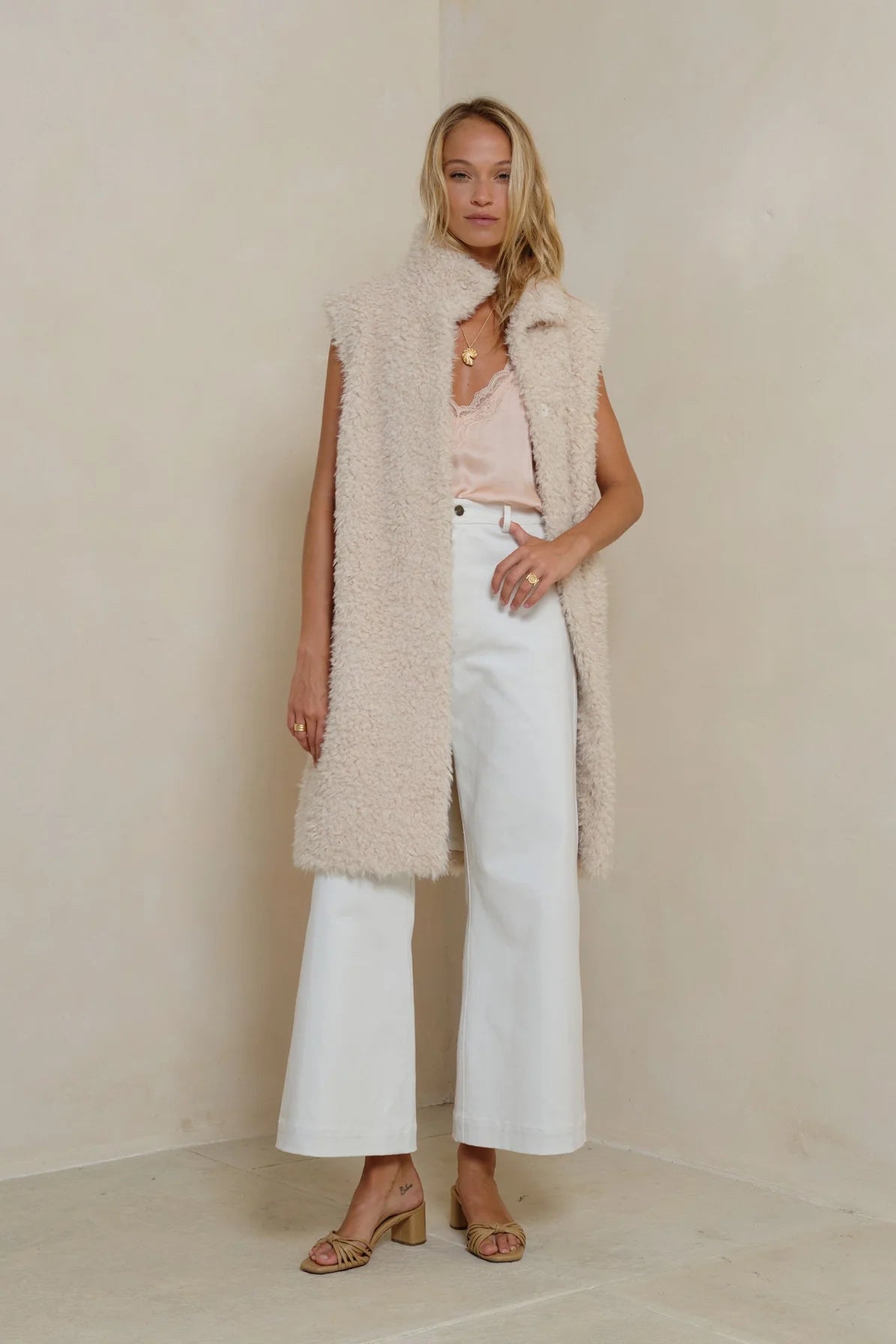 LILYA Ellen Long Vest - Ivory