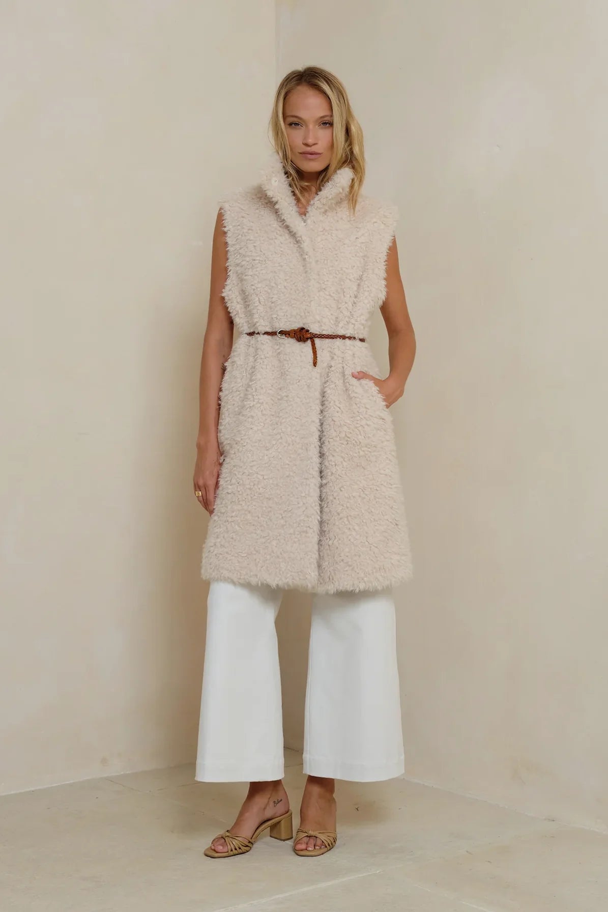 LILYA Ellen Long Vest - Ivory