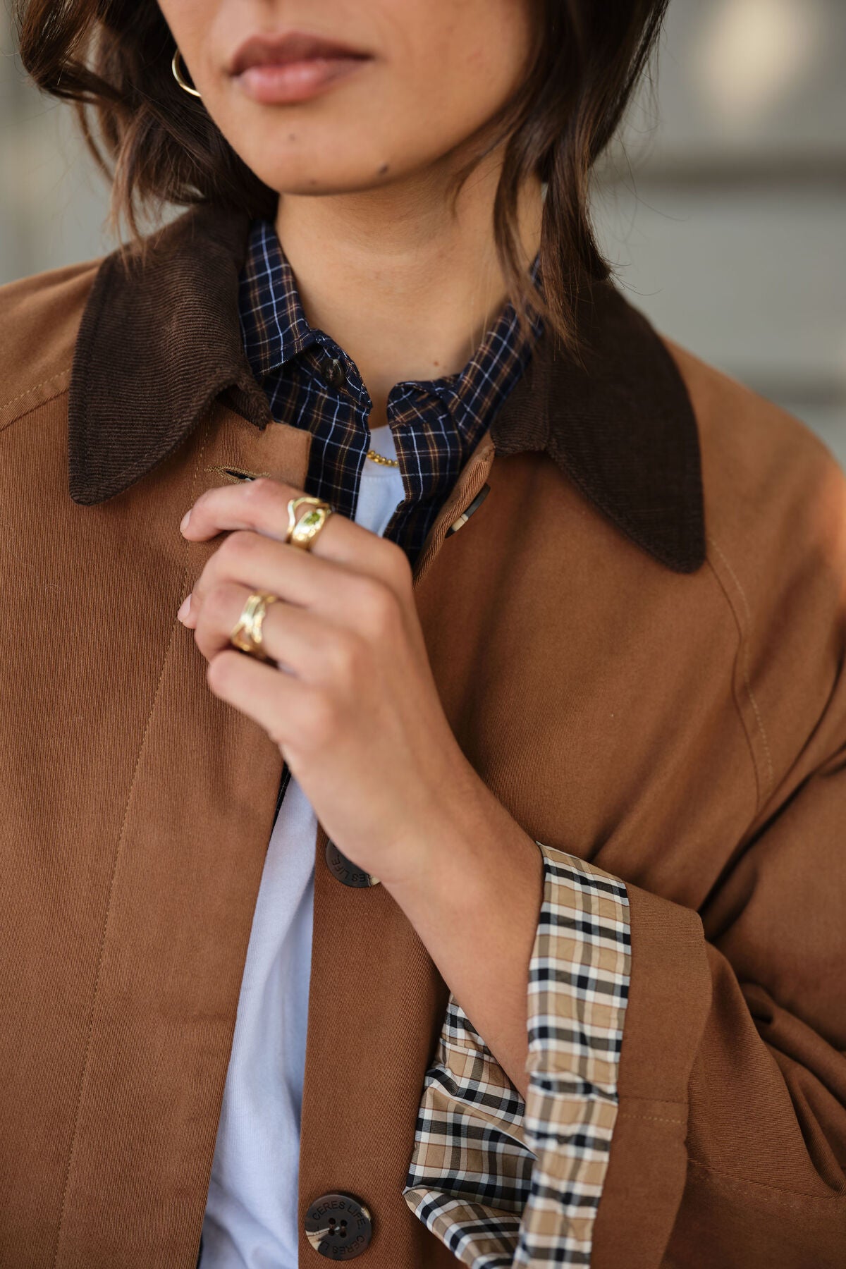 Ceres Ash Coat - toffee choc collar