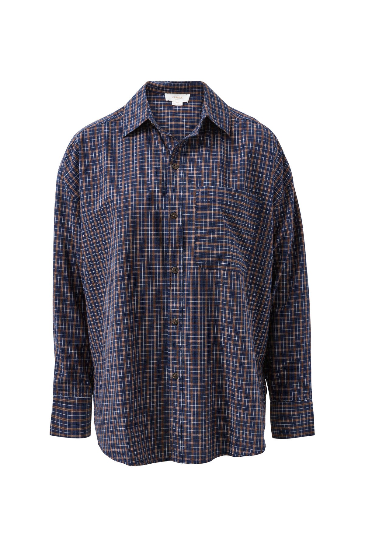 Ceres Peta Oversized Shirt - blue check