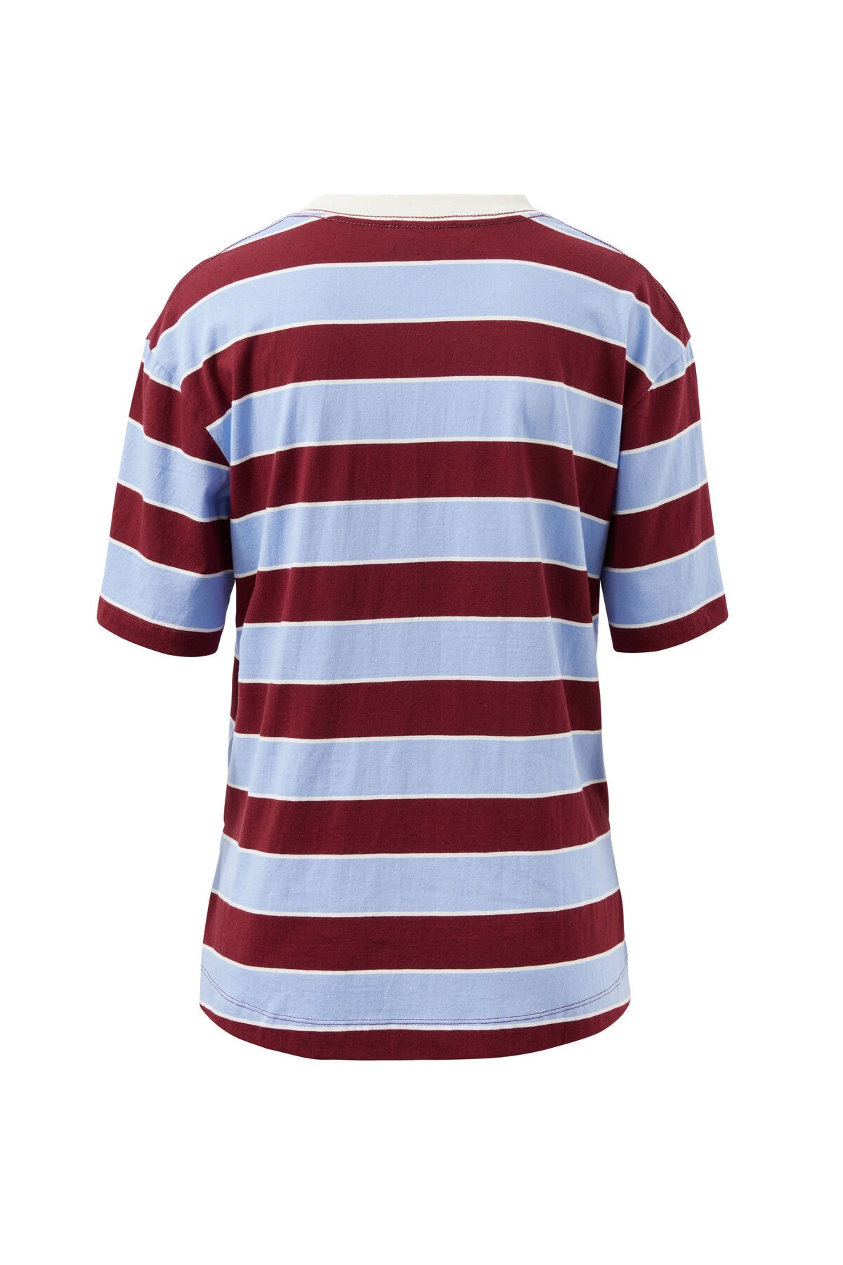 Ceres Stevie Slouchy Tee - burgundy/sky blue stripe