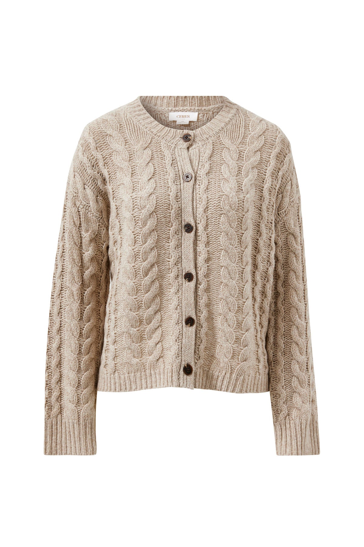 Ceres Heidi Cable Knit Cardi - oat
