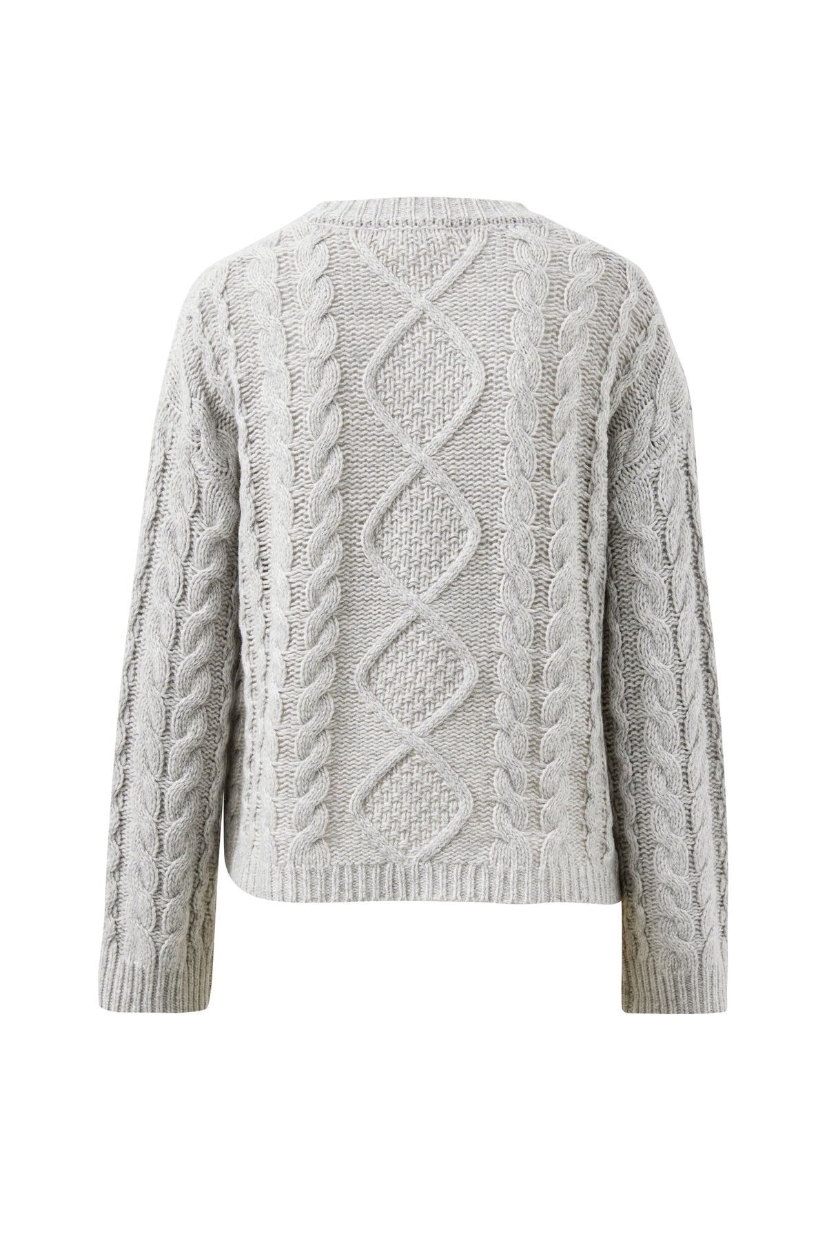 Ceres Enid Cable Knit Henley - silver marle
