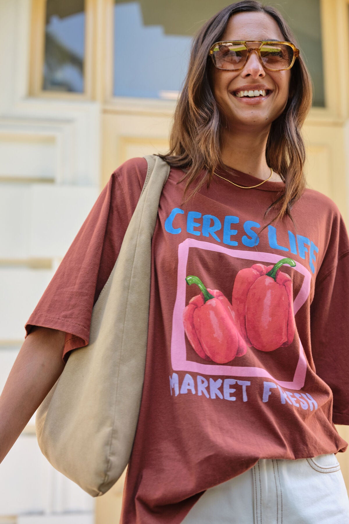 Ceres Liv Oversized Tee - ginger/farmers market