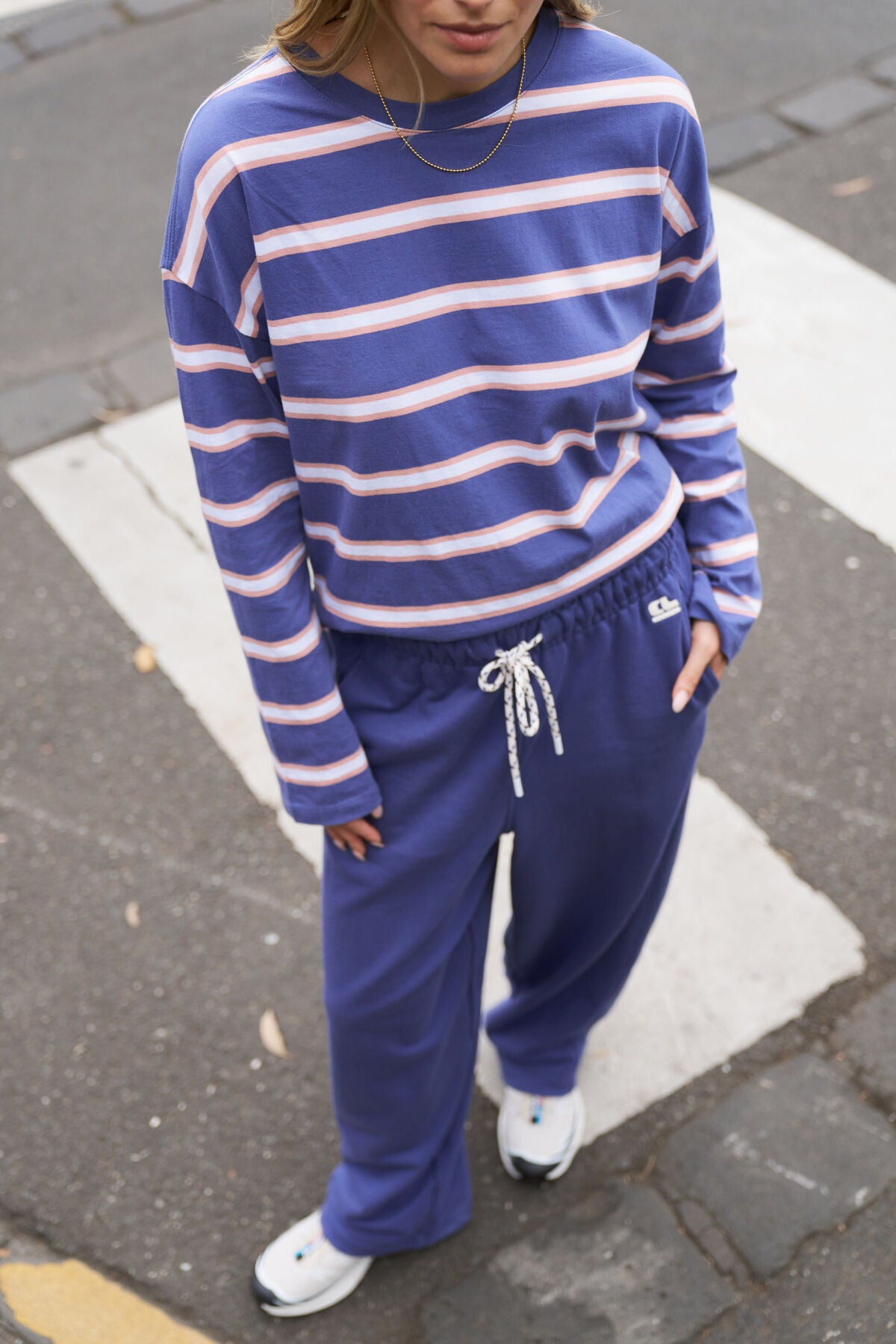 Ceres Jenna Tapered Track Pant - washed navy