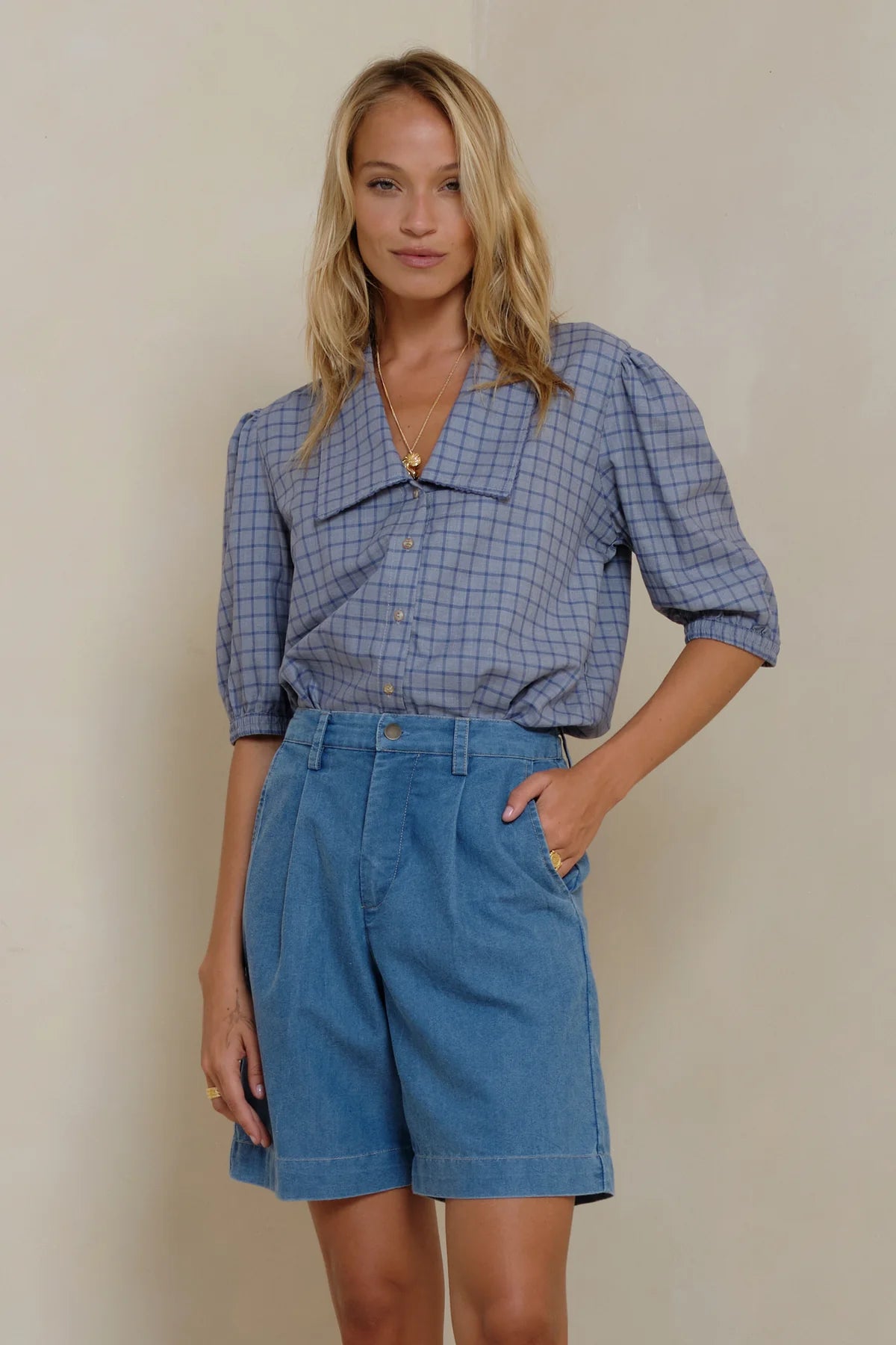 LILYA Annyck Check Top
