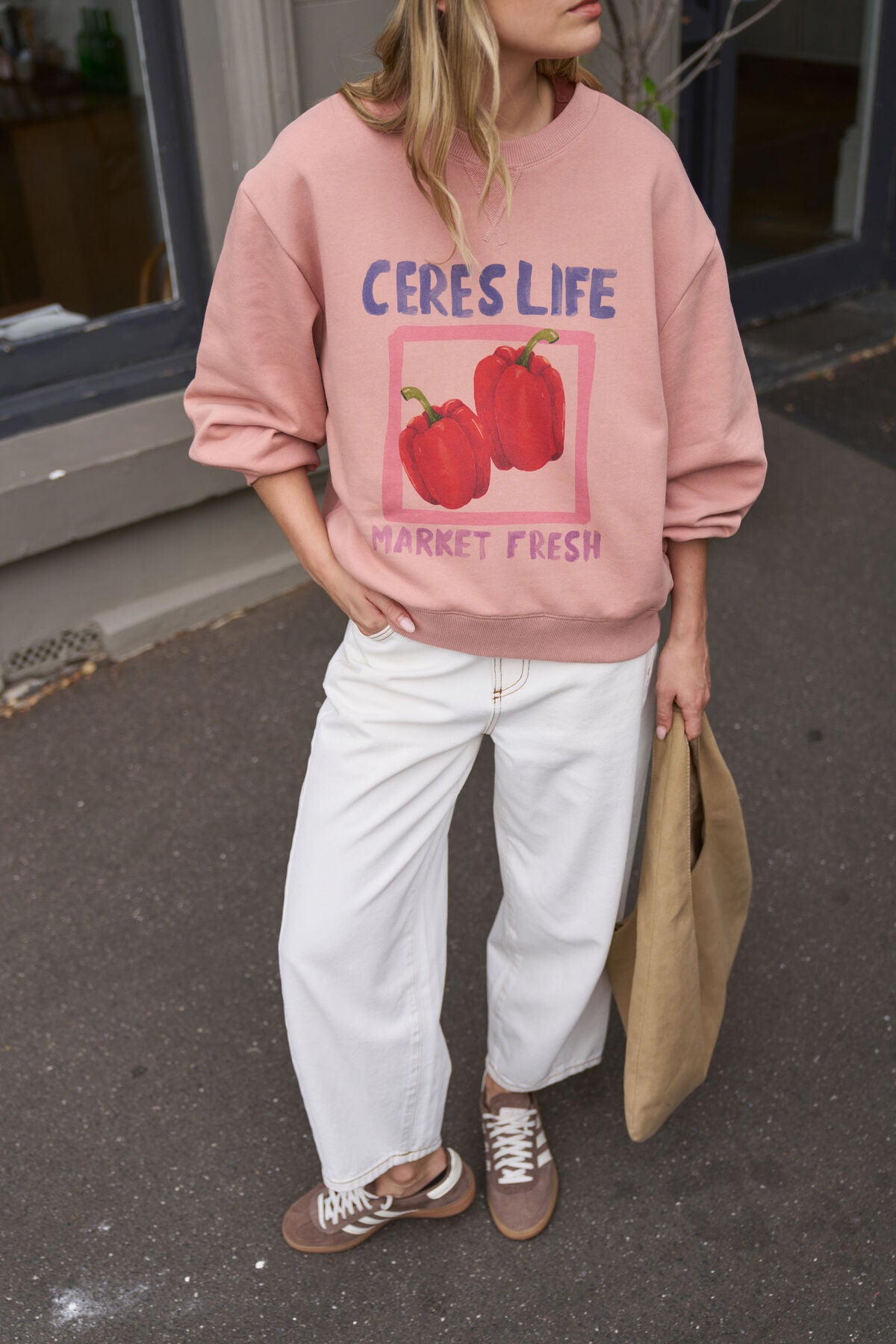 Ceres Romy Crew - pink clay farmers market capsicum