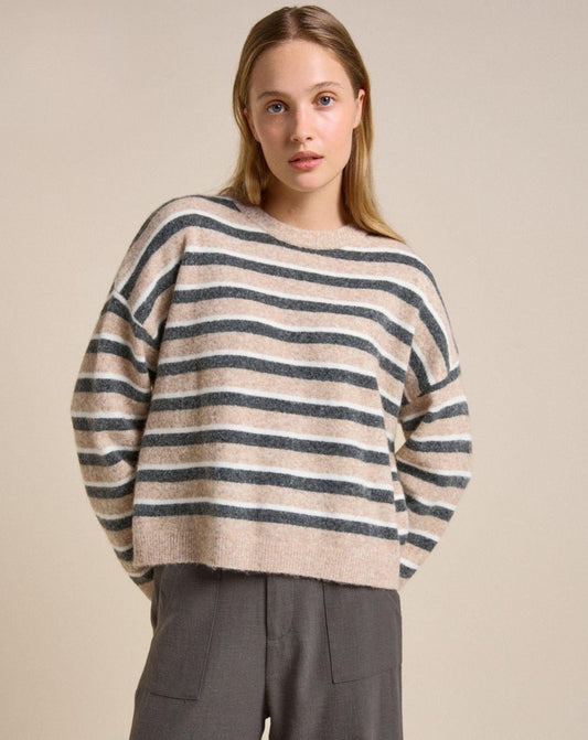 Little Lies Otto Knit - latte stripe