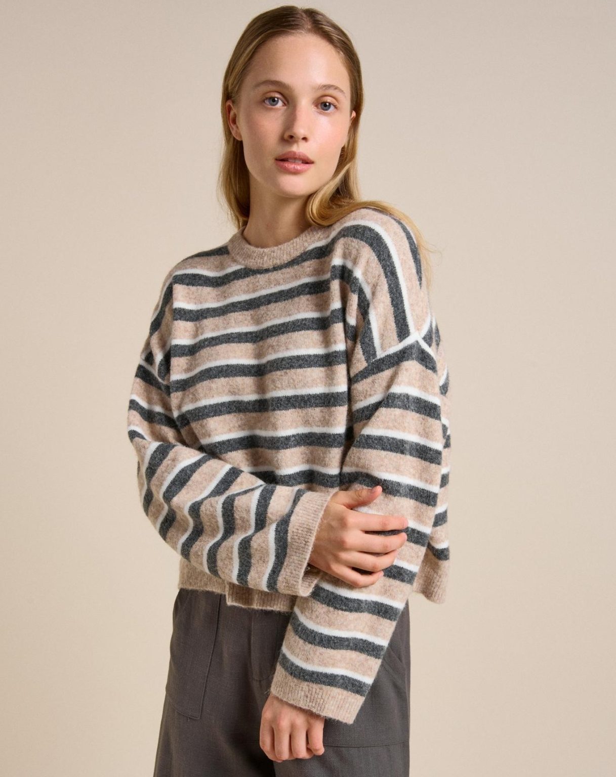 Little Lies Otto Knit - latte stripe
