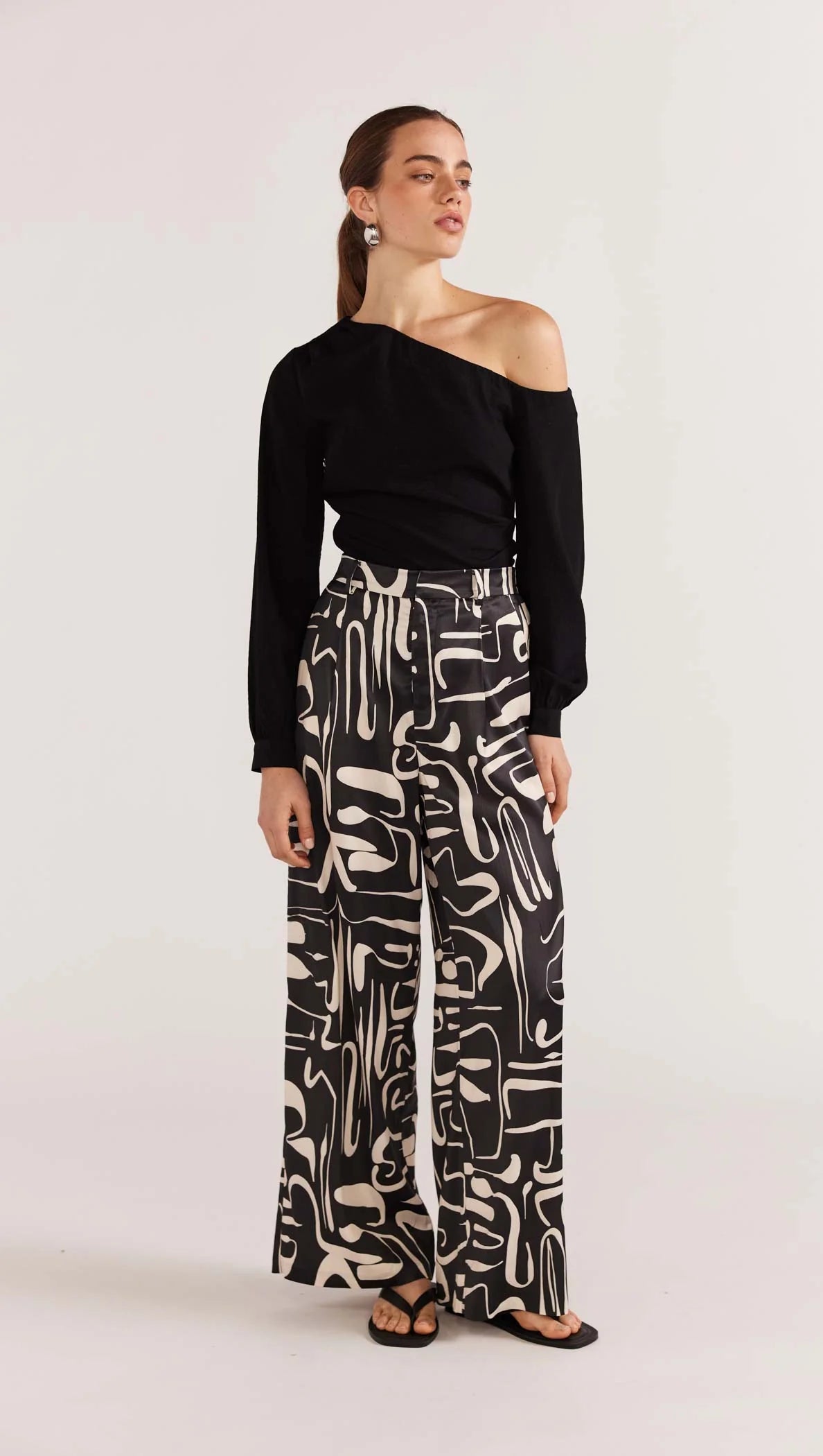 Staple the Label Jasper Wide Length Pants - black/cream