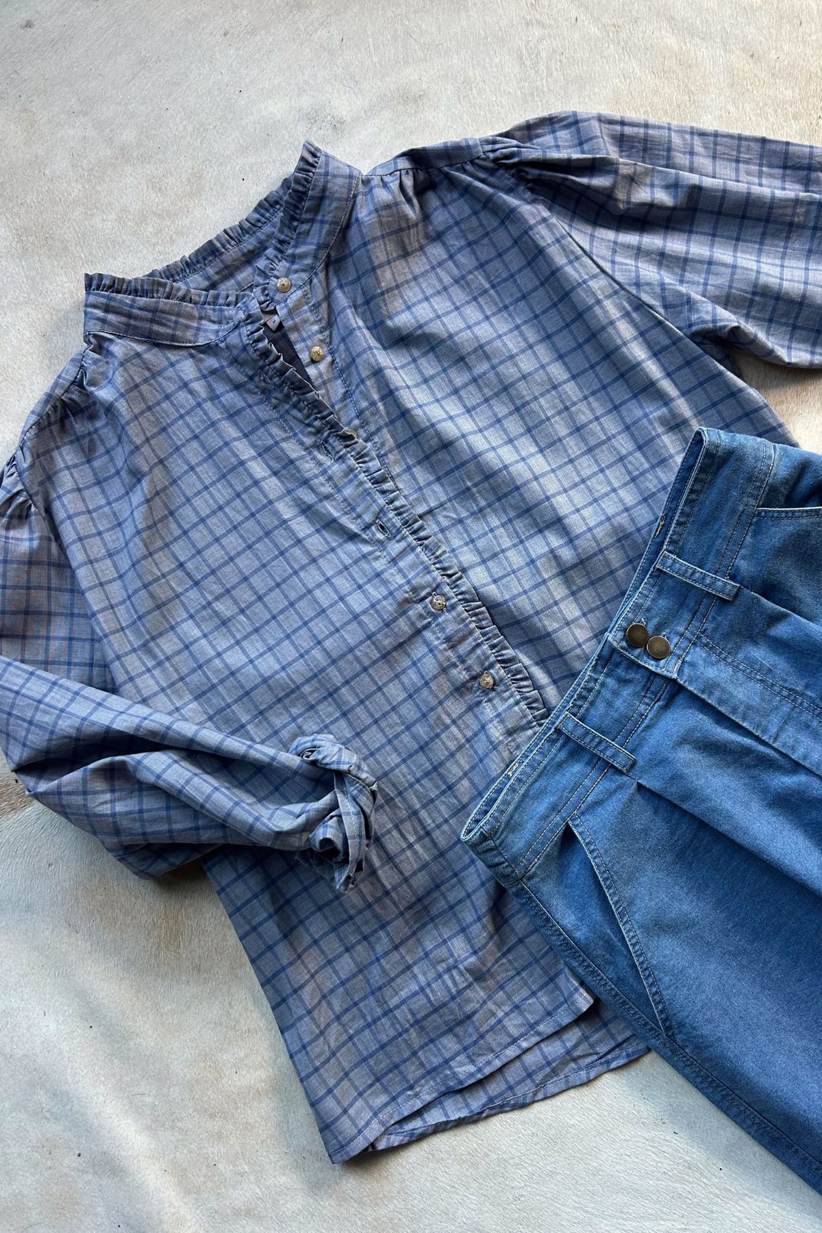 LILYA Amina Blouse - Elysian Check