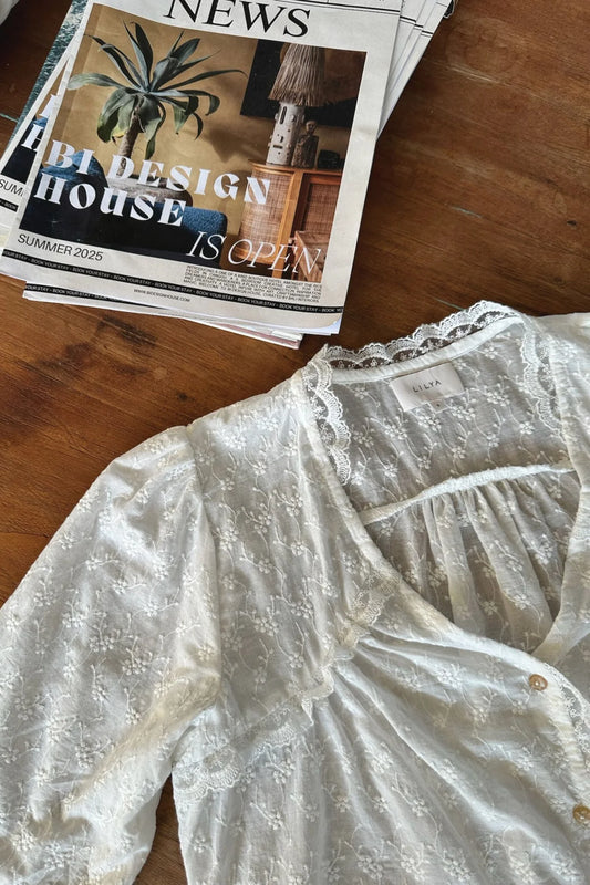 LILYA Napali Embroidered Top - white