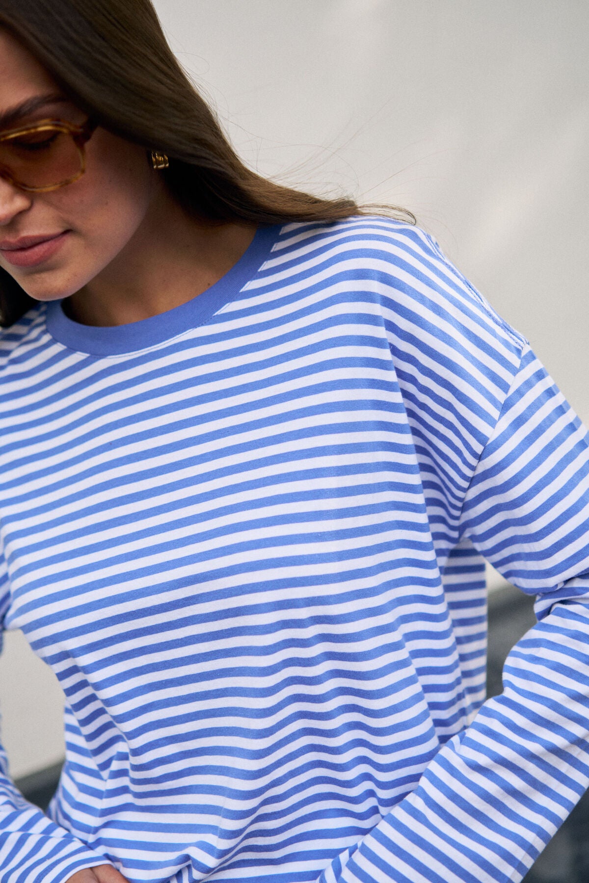 Ceres Scout Slouchy Long Sleeve Tee - vintage blue/white stripe