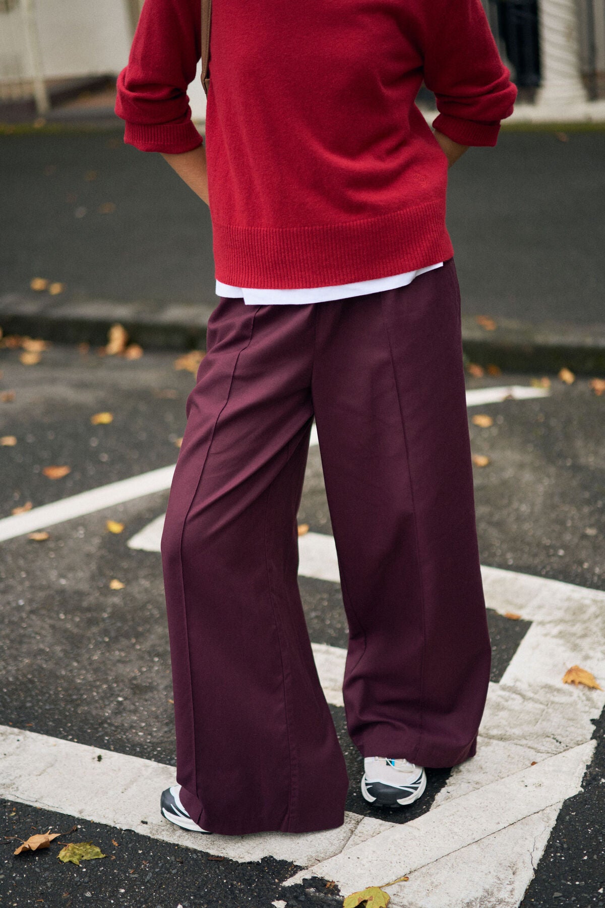 Ceres Izzie Pin stitch Pant - burgundy